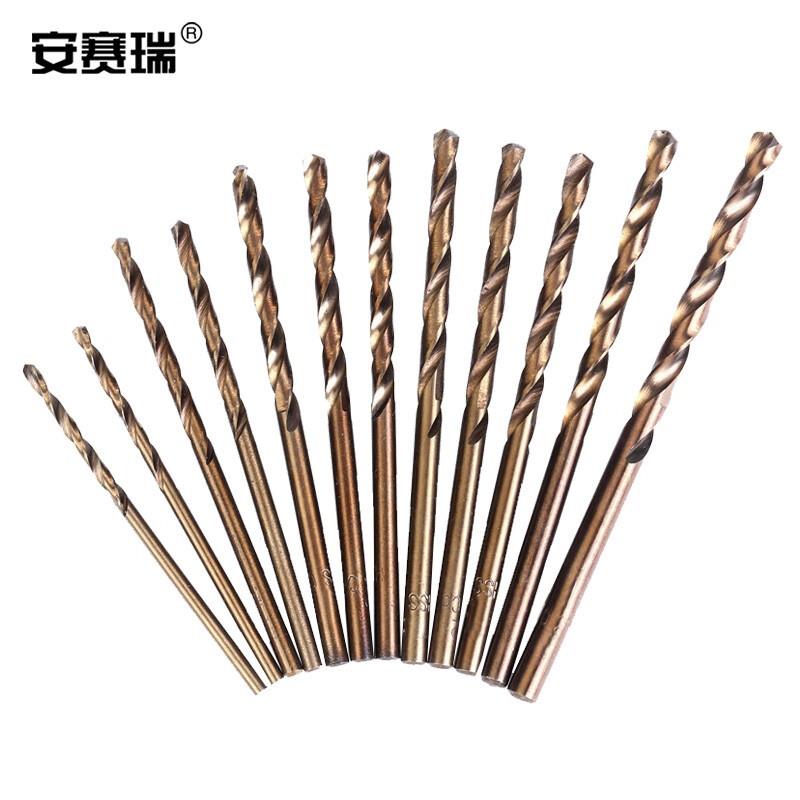 安赛瑞直柄含钴高速钢麻花钻头高钴直柄麻花钻头钻床电钻钻头(10
