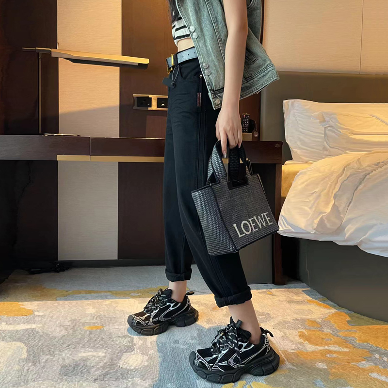 哈伦裤女长裤牛仔萝卜裤女高腰