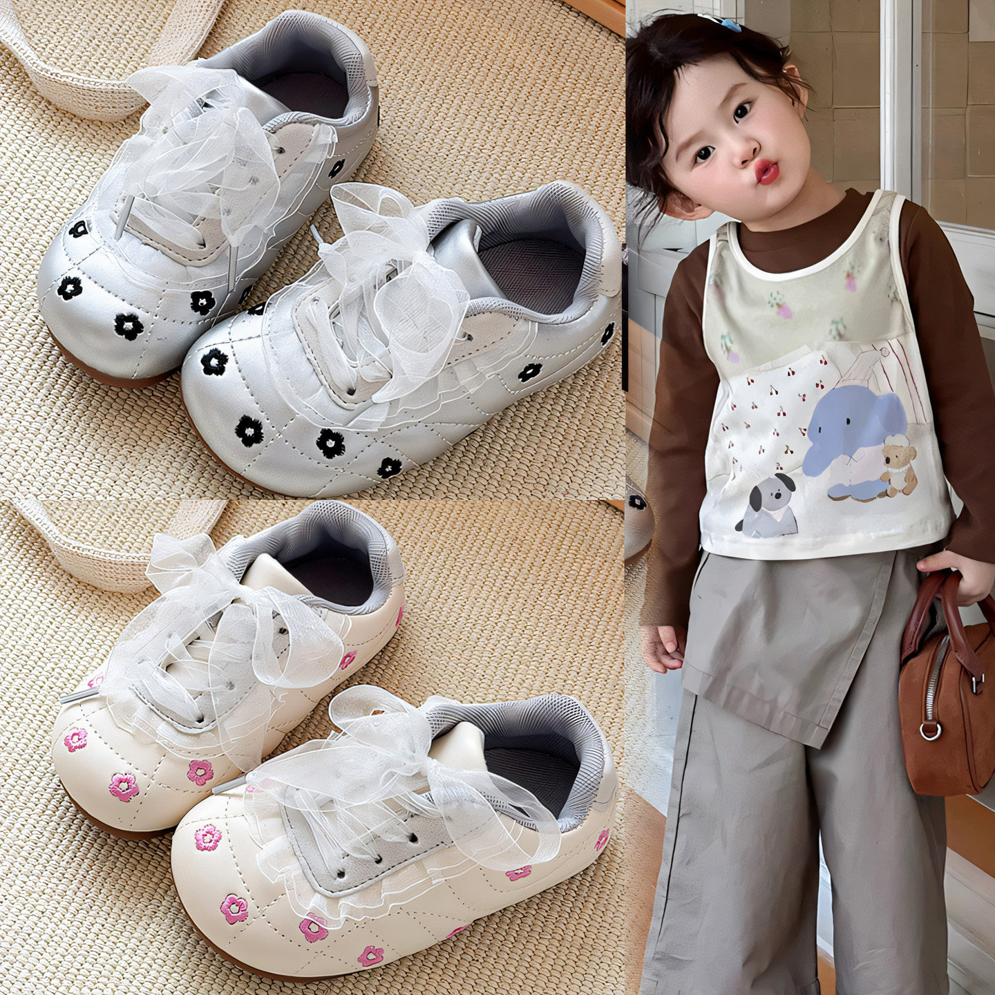 女童运动鞋刺绣花朵时尚宝宝鞋小女孩儿童平底休闲鞋2025新款秋季,童鞋/婴儿鞋/亲子鞋,运动鞋,淘宝优惠券,粉丝福利购,淘宝优惠卷