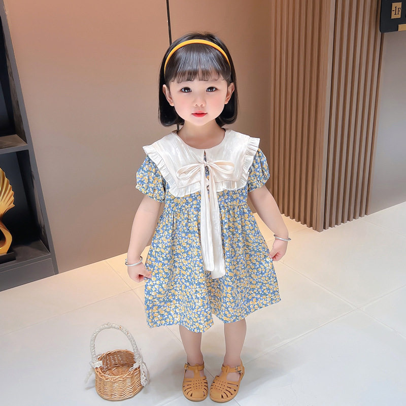 童装女童公主裙森系小清新连衣裙女孩夏装薄款泡泡袖2023新款裙子