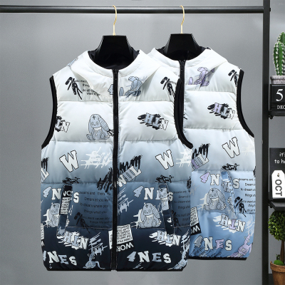 青少年坎肩羽绒棉马甲两面穿