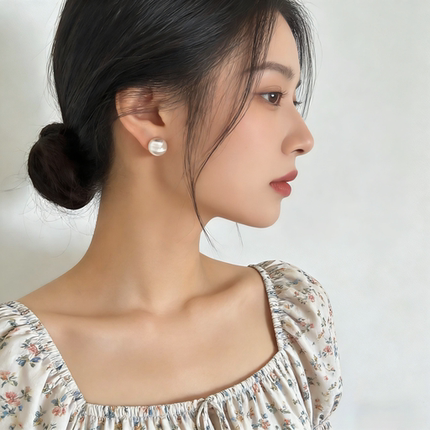 清仓S925纯银拉丝磨砂圆球耳钉