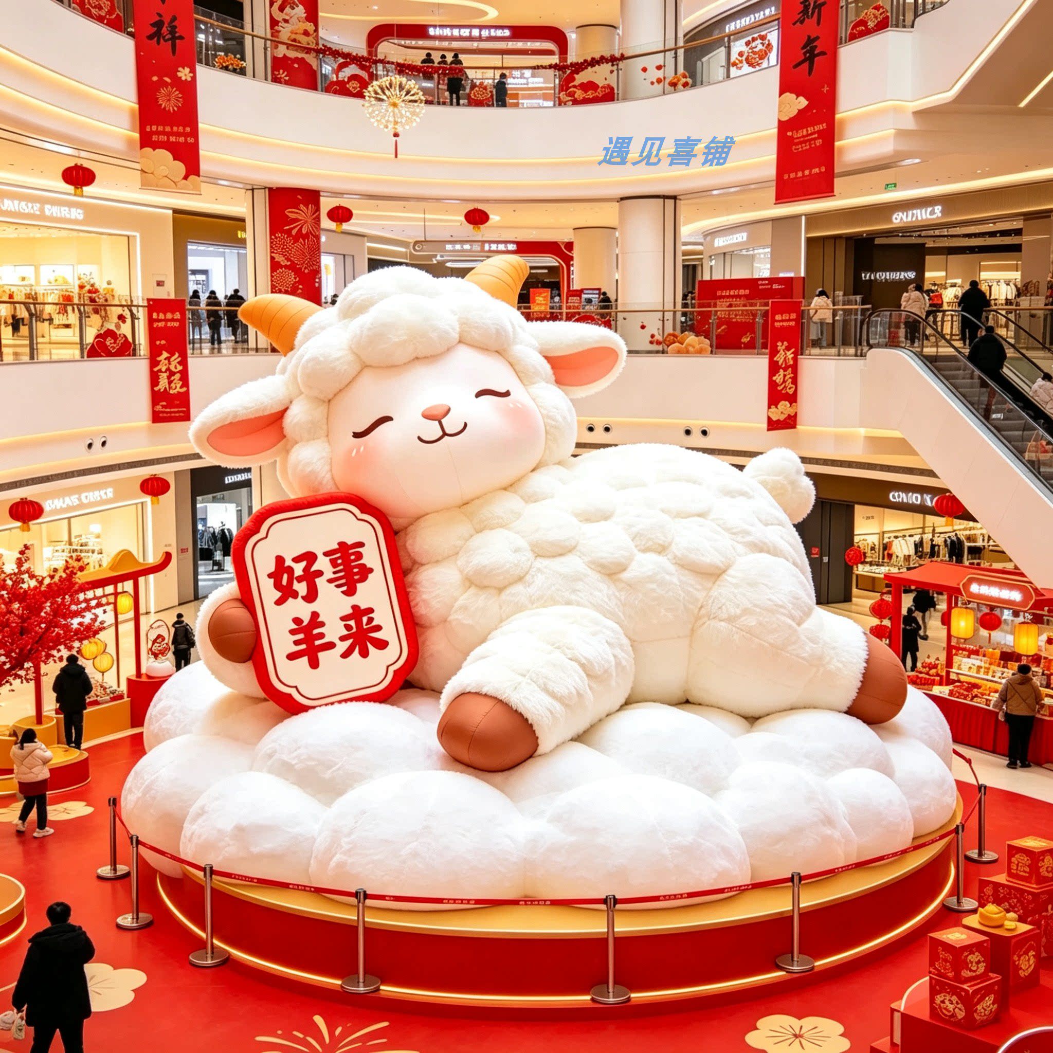 好事羊来毛绒小羊美陈新年文旅景区商场中庭广场售楼部游乐园装置