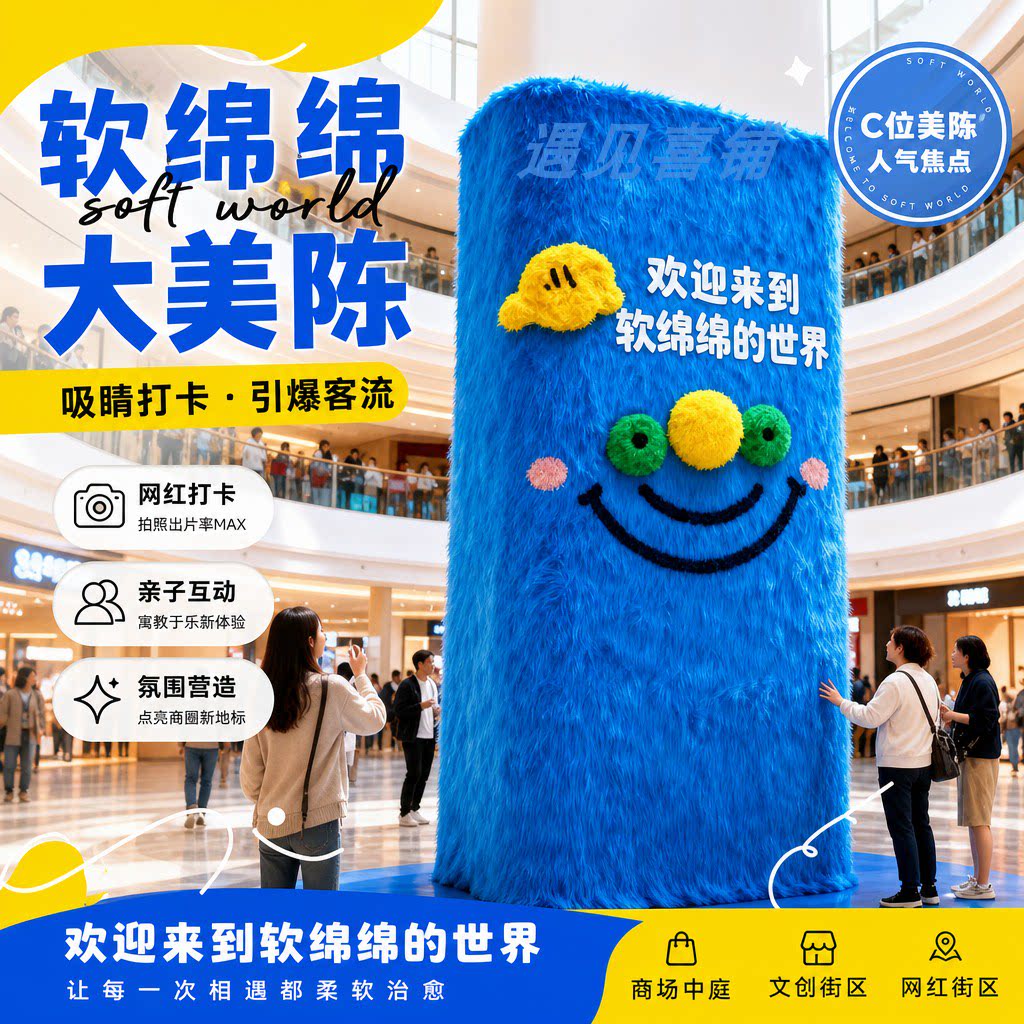 商场中庭网红街区文创商圈绒美陈