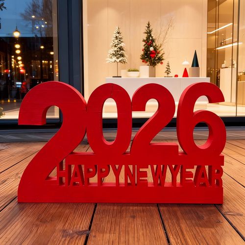 2026元旦新年摆件红色立体泡沫