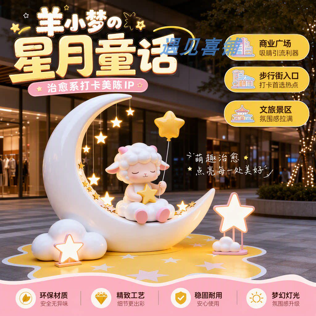 美陈商业步行街广场网红IP雕塑羊