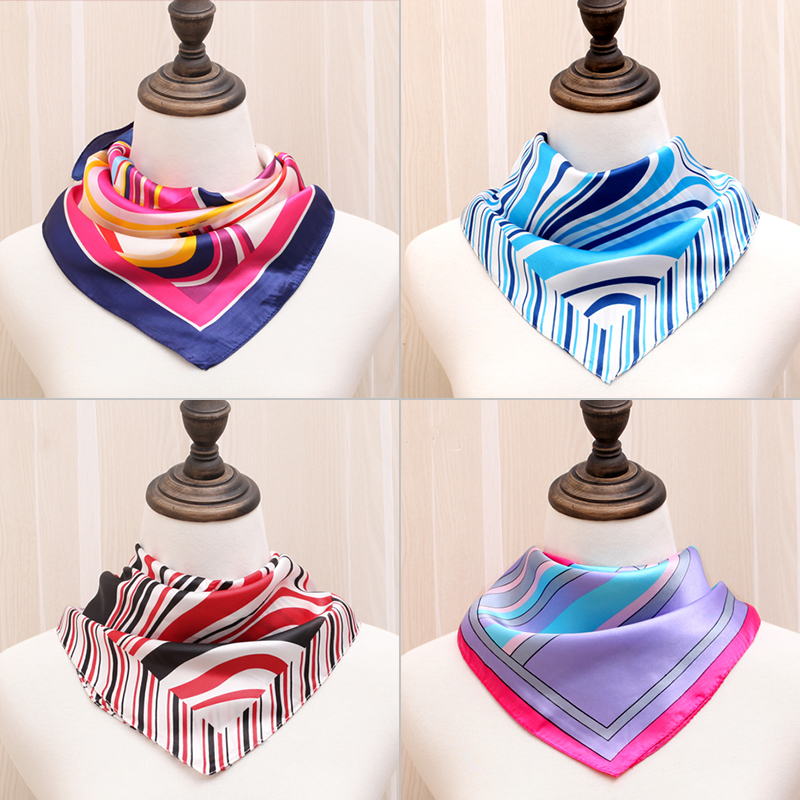 酒店电信移动职业装配饰空姐仿真丝大方巾印花丝巾60厘米丝绸围巾