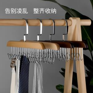 宿舍吊带内衣背心包包领带木质挂钩衣架挂衣家用多功能八挂钩收纳