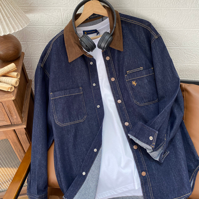 保罗彼得男士复古牛仔衬衫