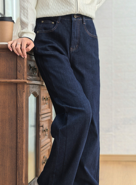 保罗彼得专柜正品女士直筒长裤显瘦百搭牛仔裤2025秋款NHECN00290