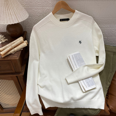 保罗彼得新款男士米白色针织衫