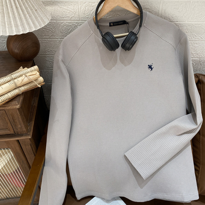 男式圆领长袖T恤舒适百搭宽松