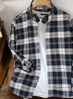 保罗彼得专柜正品秋新款COECC00032男士长袖衬衫格纹商务休闲通勤