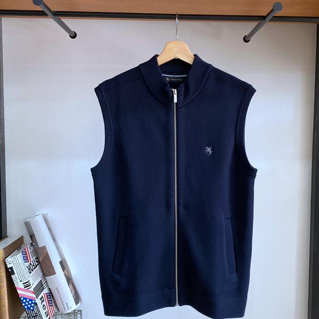 保罗彼得男士马甲背心立领拉链款