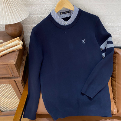 假两件商务休闲针织男士长袖