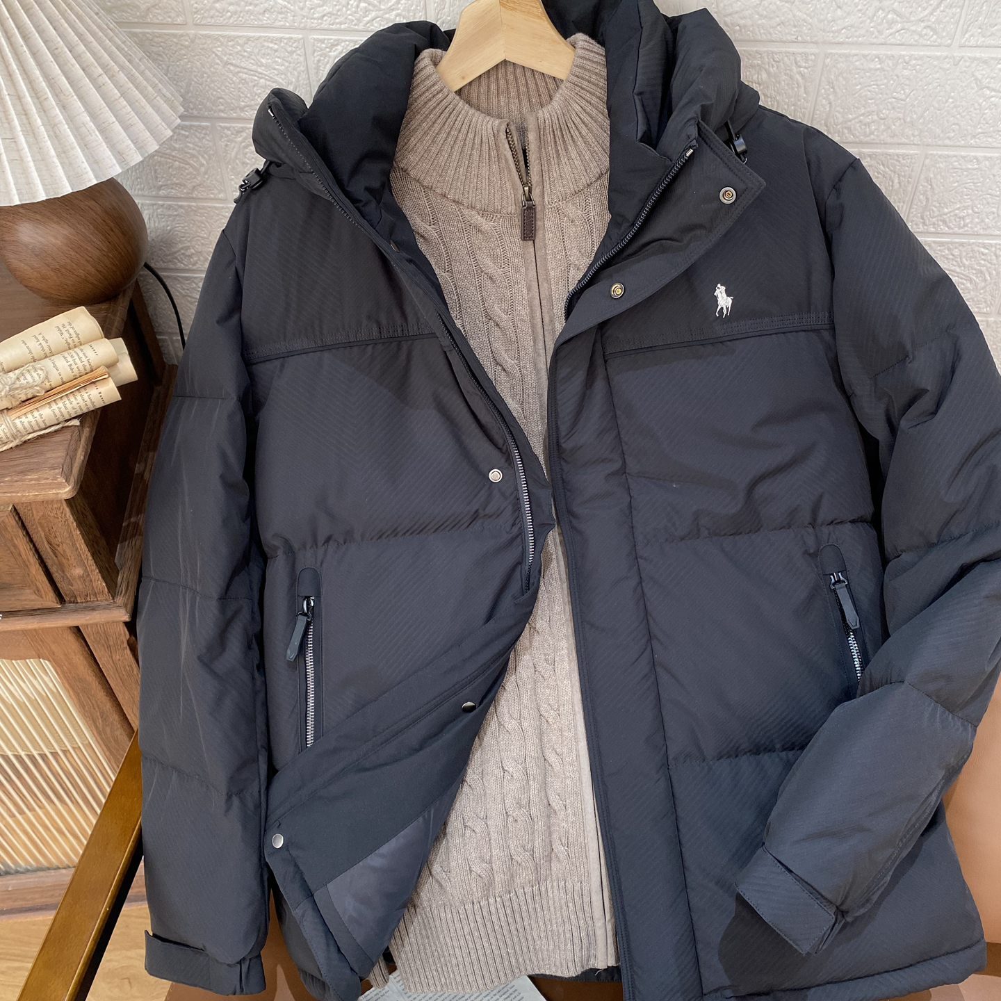 DIV.POLO保罗专柜同款男式连帽羽绒服鸭绒轻柔保暖RL0984570