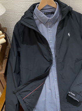 保罗彼得 男士棉夹克 可拆卸帽 NTDC76040 内里加棉 商务休闲简约