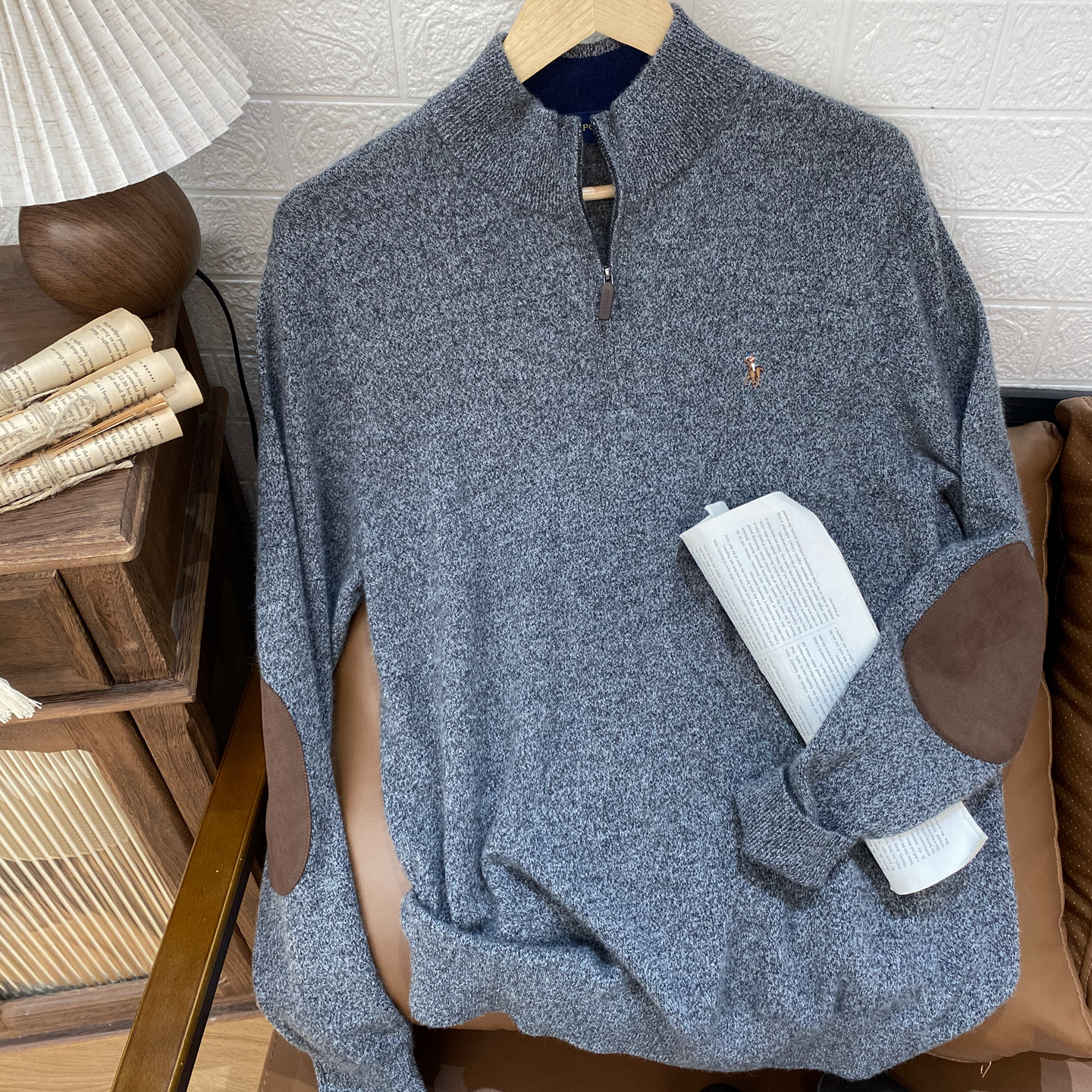 DIV.POLO男式羊绒衫 半拉领设计 亲肤柔软 慵懒随性时尚RF0403434