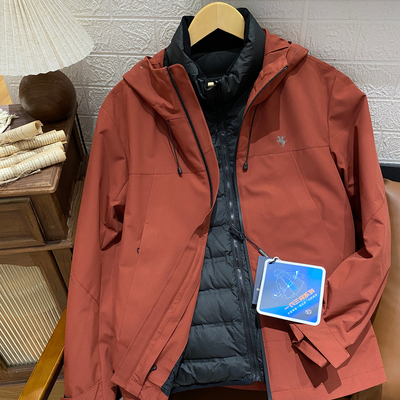 保罗彼得男式羽绒服可脱卸时尚