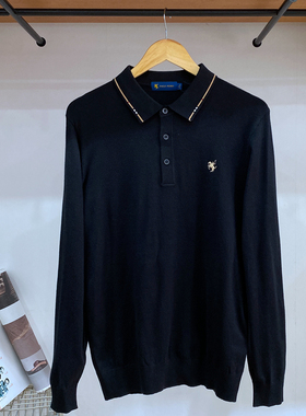 保罗彼得 2024新款秋季 男士长袖翻领纯色毛衫MMCC39450 商务休闲
