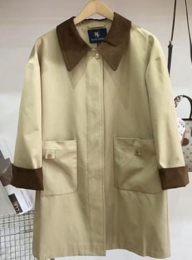 保罗彼得 专柜正品新款女士中长款风衣YHDC31360翻领复古高端外套