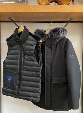 保罗彼得RTCD34180男士加厚可拆卸两件獭兔皮草内胆派克服羽绒服