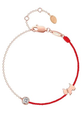 法兰西AG小狗redline红绳手链转运简约新年礼物红绳手链带钻