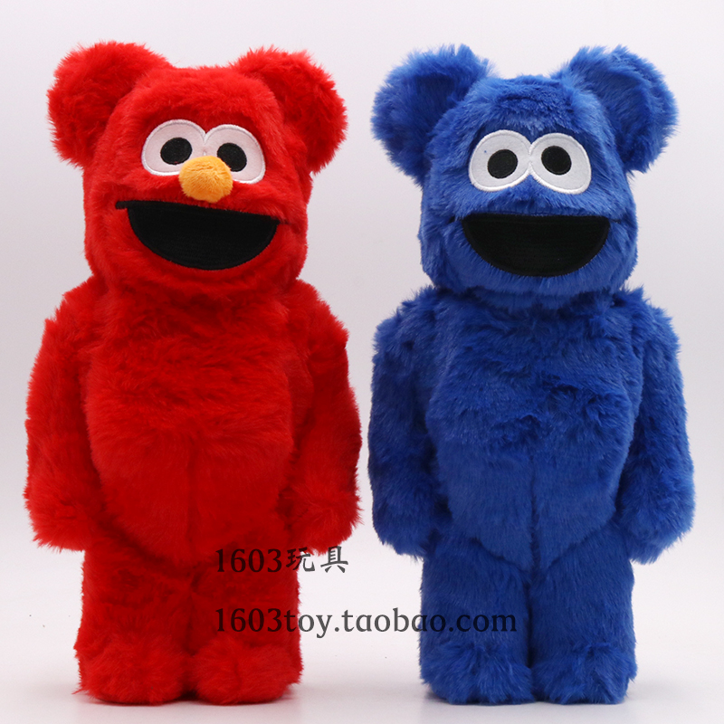 bearbrick盲盒积木熊芝麻街手办cookiemonster甜饼怪模型摆件400%