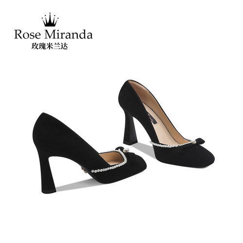 手工黑色一脚蹬复古玛丽珍小皮鞋