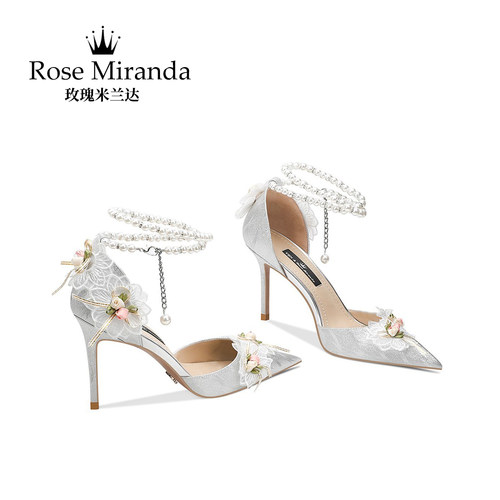 玫瑰米兰达RoseMiranda纪念时刻高跟鞋国风气质婚鞋宴会细跟凉鞋