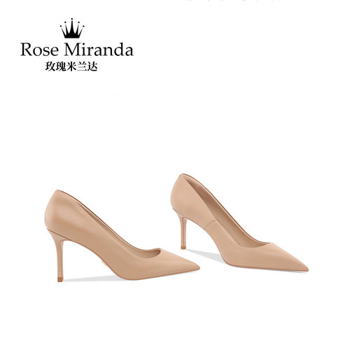 2025年新款奶茶色高跟单鞋