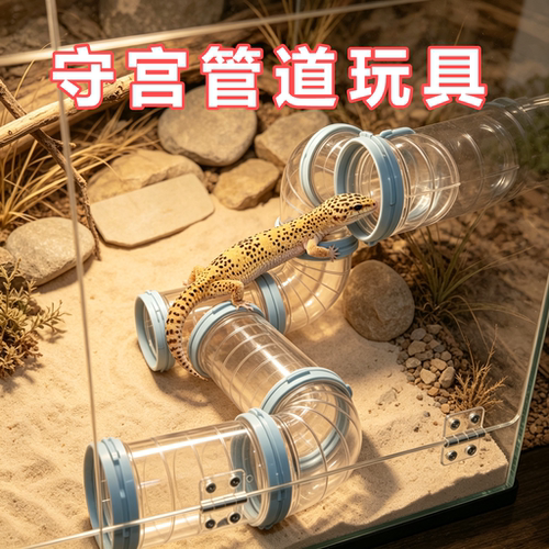 豹纹守宫专用管道套装金丝熊DIY外接浴室迷宫隧道小宠玩具造景