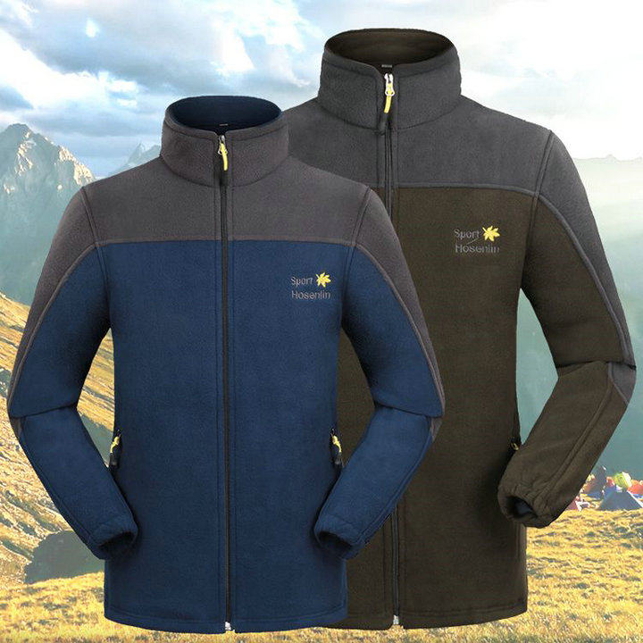 春秋冬季户外抓绒外套男加厚加绒开衫抓绒衣运动宽松摇粒绒卫衣冬