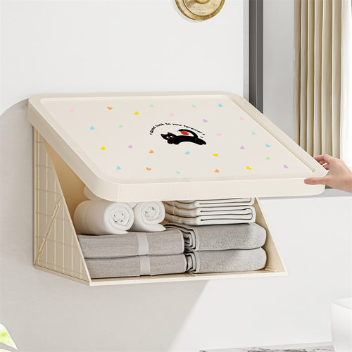 浴室免打孔防水折叠衣物收纳柜