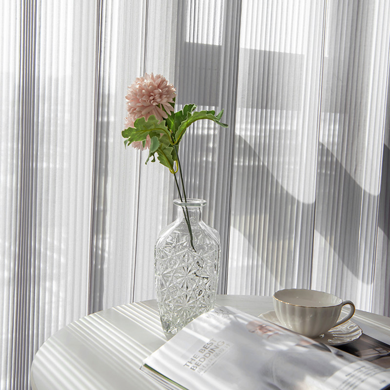 简约梦幻垂直帘透光百叶窗帘纱帘客厅卧室阳台空调隔断免打孔加工