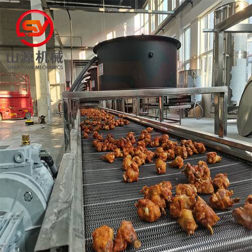 全自动鸡腿油炸机 自动化香酥鸡腿油炸设备 鸡翅根油炸机器