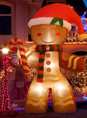 Christmas Inflatables 2.2m Gingerbread Man with Built-in LED
