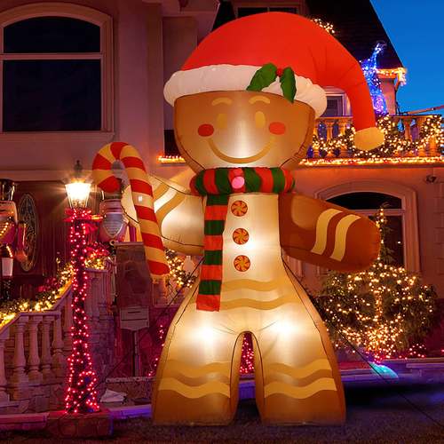 Christmas Inflatables 2.2m Gingerbread Man with Built-in LED