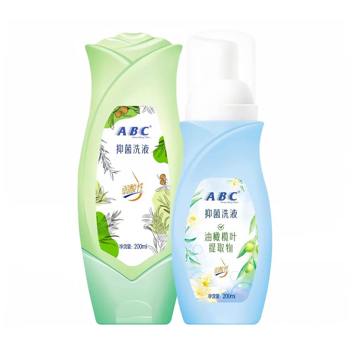 abc私处清洗液洗护私密处温和女性男士日常护理清洁液正品200ml*2