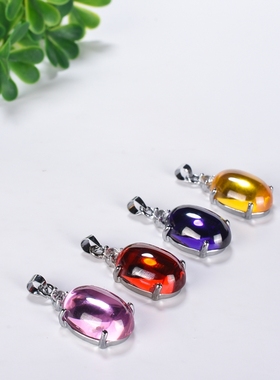 黄色锆石百搭项链水晶吊坠