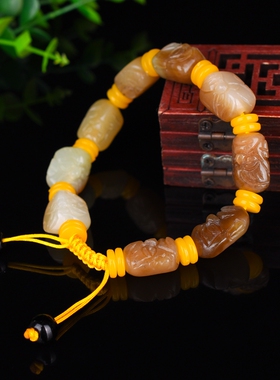 十八罗汉籽料手串挂绳男士项链