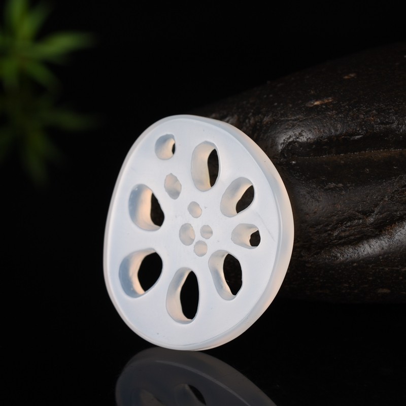 白玉髓藕片吊坠玉石镂空莲藕片玛瑙挂件玉坠转运项坠手机坠男女