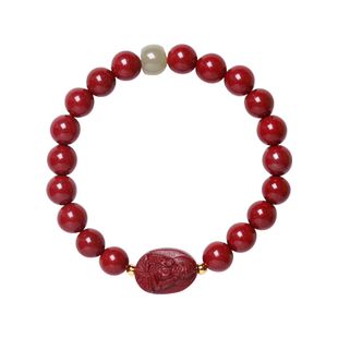 朱砂本命佛手串男女款生肖属马鼠牛兔大势至菩萨护身符本命年手链