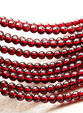 千寻雨酒红色石榴石手链多圈饰品DIY散珠配件水晶手串半成品
