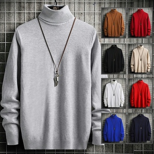 Cotton Cotton High Neck Pullover Sweater Tops Turtleneck UK