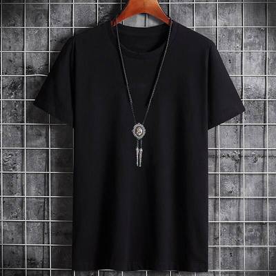 mens white t-shirt tshirt for men大码t恤纯色短袖运动T恤衫男