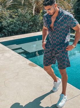 Summer beach short sleeve men's suit夏季沙滩短袖男士套装