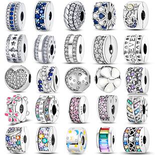 Silver Clasp 925 Sterling Silver CZ pave Clip Charms Daisy B
