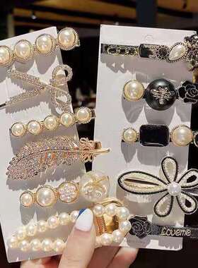 Pearls Hair Clips Women Flower Headwear Hair Accessorie发夹