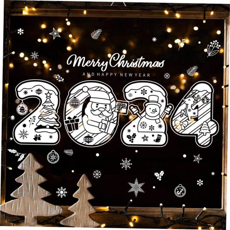 2024 Merry Christmas Stickers Christmas Products White Snowf